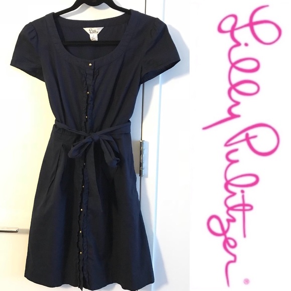 Lilly Pulitzer Dresses & Skirts - Lilly Pulitzer Button Up Dress with Tie Waist - 0